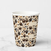 Gobelets En Papier Peinture à l'huile de café noir Motif personnalisé (Droite)