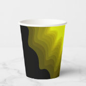 Gobelets En Papier Peinture abstraite noire et jaune (Recto)