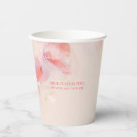 Peinture Abstraite Rose & Corail Texte Personnalis