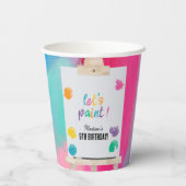 Gobelets En Papier Peinture Artiste Peinture Anniversaire Thème (Verso)