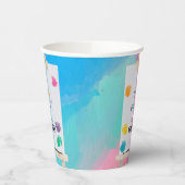 Gobelets En Papier Peinture Artiste Peinture Anniversaire Thème (Gauche)