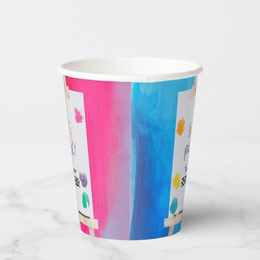 Gobelets En Papier Peinture Artiste Peinture Anniversaire Thème (Droite)
