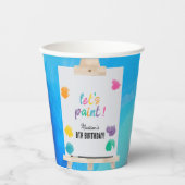 Gobelets En Papier Peinture Artiste Peinture Anniversaire Thème (Recto)