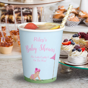 Gobelets En Papier Peinture de bébé fille de golf Douce Caddy Baby Sh