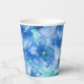 Gobelets En Papier Peinture de fleurs gentiennes bleues (Verso)