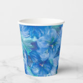 Gobelets En Papier Peinture de fleurs gentiennes bleues (Recto)