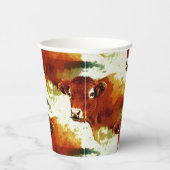 Gobelets En Papier Peinture de vache rouge (Droite)