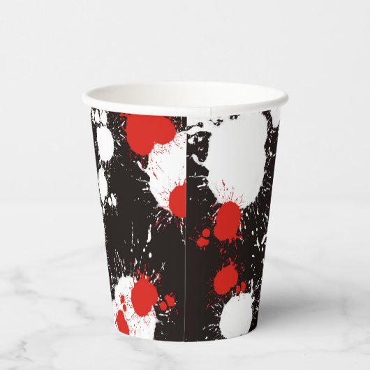 Gobelets En Papier Peinture noire, blanche et rouge (Droite)