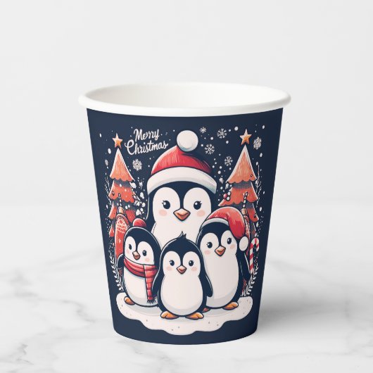 Gobelets En Papier Penguin de Noël par Rp (Recto)