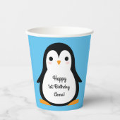 Gobelets En Papier Penguin mignon Hiver 1er anniversaire fête (Recto)
