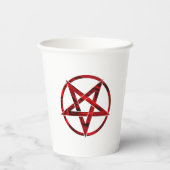 Gobelets En Papier Pentagramme du Diable Rouge (Verso)