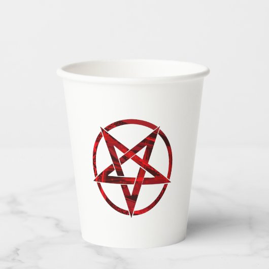 Gobelets En Papier Pentagramme du Diable Rouge (Recto)