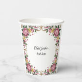 Gobelets En Papier Peonies roses Rococo Mariage cadre (Verso)