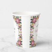 Gobelets En Papier Peonies roses Rococo Mariage cadre (Droite)