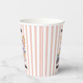Gobelets En Papier Pépinière à rayures roses personnalisées - Lapin (Droite)