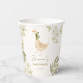 Gobelets En Papier Pépinière d'oie rimes baby shower monogrammé (Recto)