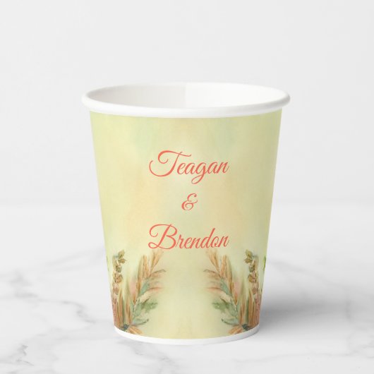 Gobelets En Papier Pépites florales de printemps d'aquarelle (Gauche)