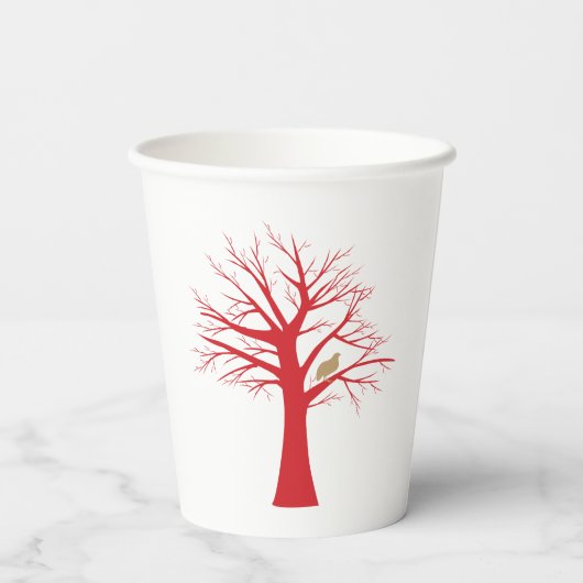 Gobelets En Papier Perdrix de Noël dans un arbre (Verso)