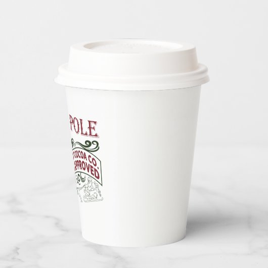 Gobelets En Papier Père Noël approuvé North Pôle cacao chaud Noël (Gauche)