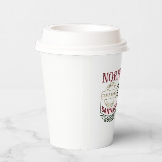Gobelets En Papier Père Noël approuvé North Pôle cacao chaud Noël (Droite)