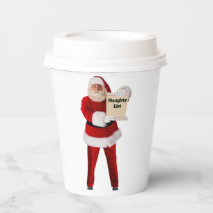 Gobelets En Papier Père Noël Avec Des Tasses De Papier Naughty List
