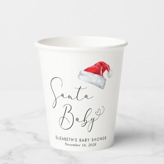 Gobelets En Papier Père Noël Baby Christmas Baby shower (Recto)