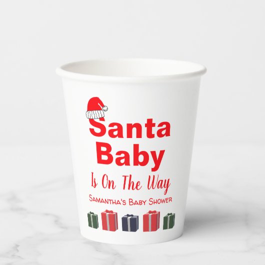 Gobelets En Papier Père Noël Baby Christmas Baby shower tasses en pap (Recto)