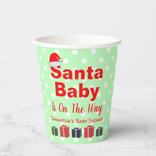 Gobelets En Papier Père Noël Baby Christmas Baby shower tasses en pap (Recto)