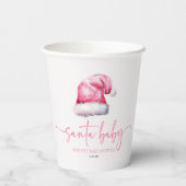 Gobelets En Papier Père Noël Baby rose Casquette Noël Baby shower de (Verso)
