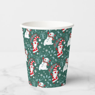 Gobelets En Papier Père Noël Bonhomme de Neige Noël