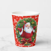 Gobelets En Papier Père Noël de vacances (Recto)