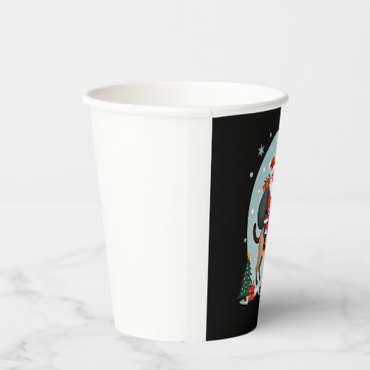 Gobelets En Papier Père Noël équitation renne Siamese Chat Noël Arbre (Droite)