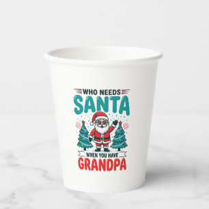 Gobelets En Papier Père Noël Grand-père Famille