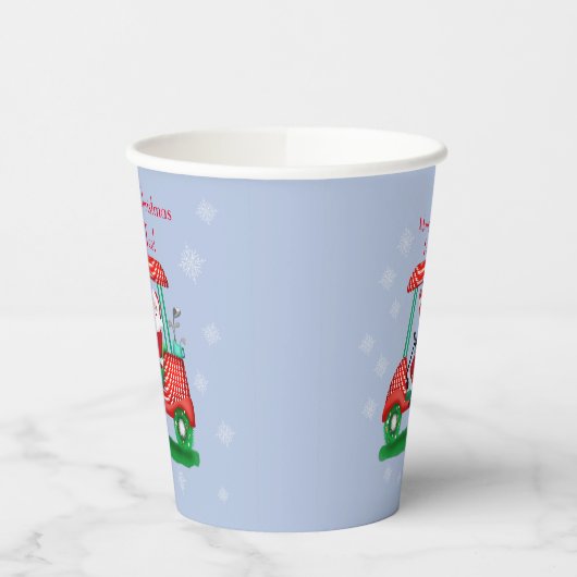 Gobelets En Papier Père Noël In Golf Panier Joyeux Noël Par-Tee! (Gauche)