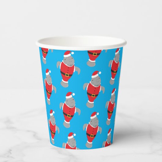 Gobelets En Papier Père Noël Manatee Noël Holiday (Verso)