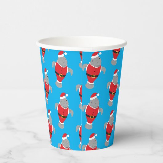 Gobelets En Papier Père Noël Manatee Noël Holiday (Droite)