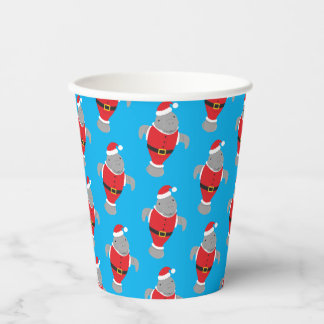Gobelets En Papier Père Noël Manatee Noël Holiday