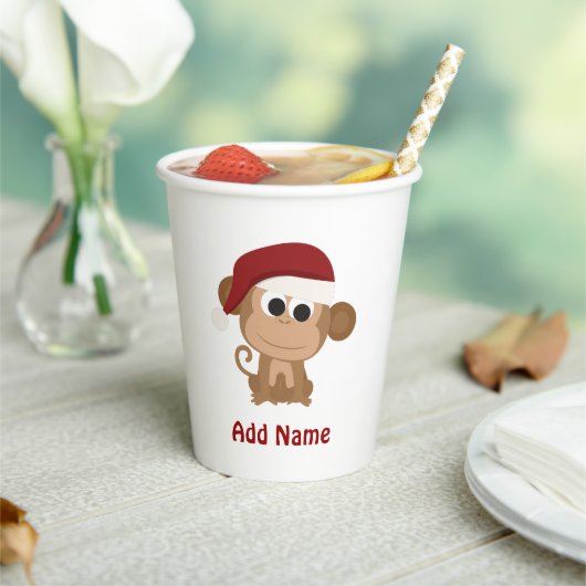 Gobelets En Papier Père Noël Monkey (Insitu)