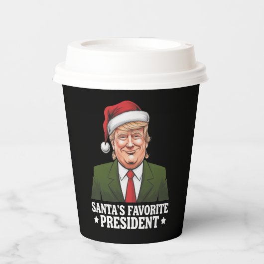 Gobelets En Papier Père Noël Président favori Funny Trump Noël (Recto)