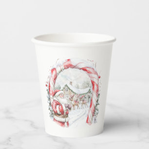 Gobelets En Papier Père Noël Reindeds Christmas Party tasse de papier
