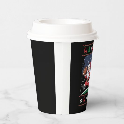 Gobelets En Papier Père Noël Reindeer Jouer au football américain lai (Droite)