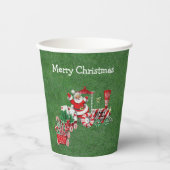 Gobelets En Papier Père Noël Riding Train Sucres de canne Lettres (Recto)