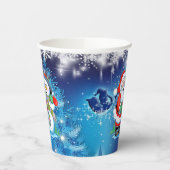 Gobelets En Papier Père Noël Snowman Christmas Party Facultatif Prêt (Gauche)