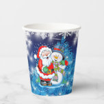 Gobelets En Papier Père Noël Snowman Christmas Party Facultatif Prêt<br><div class="desc">Père Noël Snowman Christmas Party Facultatif Coupes de papier de poche</div>