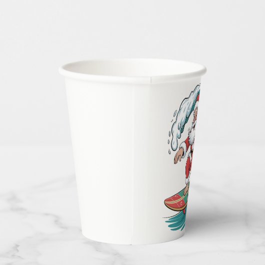 Gobelets En Papier Père Noël Surfing Noël Surf Festive de Noël (Droite)