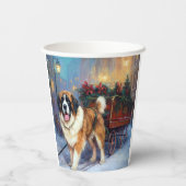 Gobelets En Papier Période de fêtes de Noël Saint-Bernard (Verso)