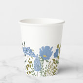 Gobelets En Papier Périwinkle Blue Spring Floral Mariage Personnalisé (Verso)