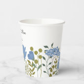 Gobelets En Papier Périwinkle Blue Spring Floral Mariage Personnalisé (Gauche)