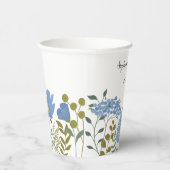 Gobelets En Papier Périwinkle Blue Spring Floral Mariage Personnalisé (Droite)