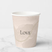Gobelets En Papier Perles Chic Glam Ivory blush Mariage   (Recto)
